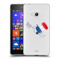 Полупрозрачный дизайнерский пластиковый чехол для Microsoft Lumia 540 Флаг Франции