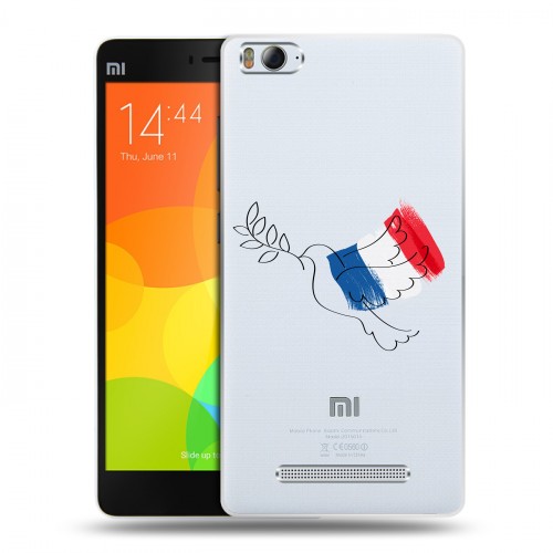 Полупрозрачный дизайнерский пластиковый чехол для Xiaomi Mi4i Флаг Франции