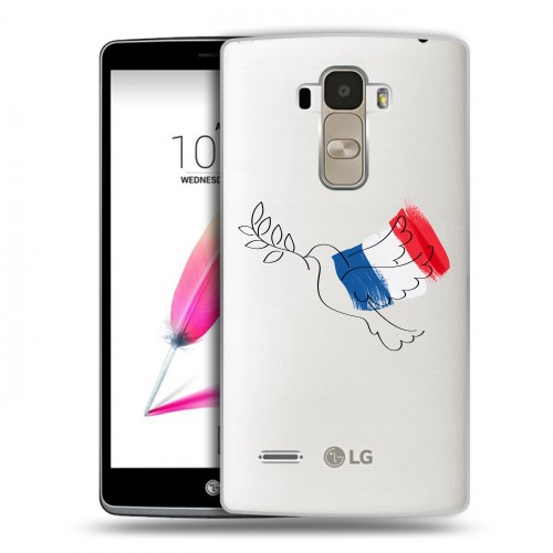 Полупрозрачный дизайнерский пластиковый чехол для LG G4 Stylus Флаг Франции