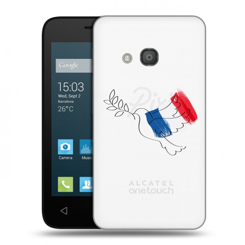 Полупрозрачный дизайнерский пластиковый чехол для Alcatel One Touch Pixi 4 (4) Флаг Франции