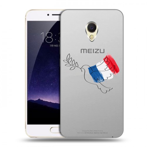 Полупрозрачный дизайнерский пластиковый чехол для Meizu MX6 Флаг Франции