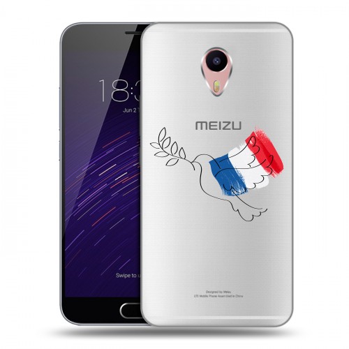 Полупрозрачный дизайнерский пластиковый чехол для Meizu M3 Max Флаг Франции