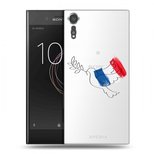 Полупрозрачный дизайнерский пластиковый чехол для Sony Xperia XZs Флаг Франции