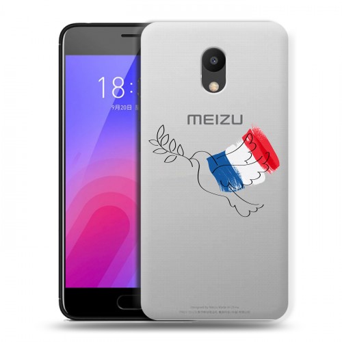 Полупрозрачный дизайнерский пластиковый чехол для Meizu M6 Флаг Франции