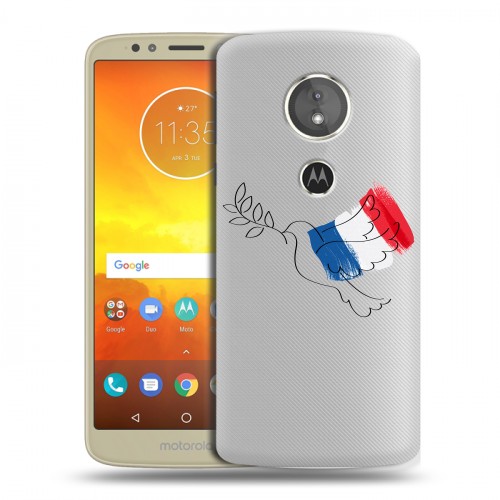 Полупрозрачный дизайнерский силиконовый чехол для Motorola Moto E5 Флаг Франции