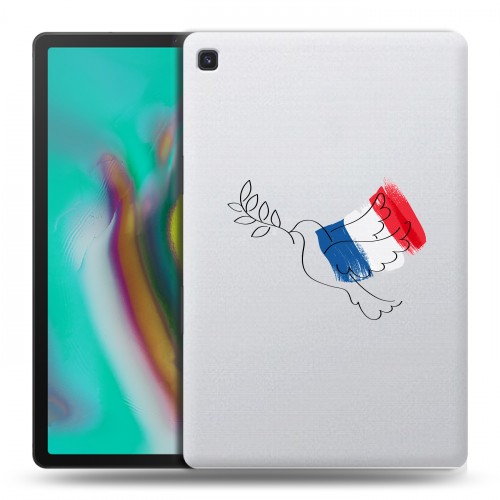 Полупрозрачный дизайнерский силиконовый чехол для Samsung Galaxy Tab S5e Флаг Франции