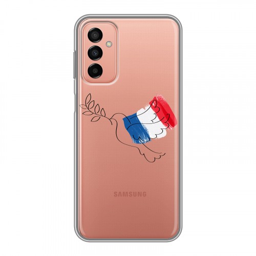 Полупрозрачный дизайнерский силиконовый чехол для Samsung Galaxy M23 5G Флаг Франции