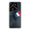 Полупрозрачный дизайнерский силиконовый с усиленными углами чехол для Tecno Pova 5 4G Флаг Франции