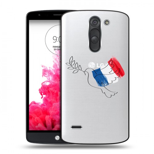 Полупрозрачный дизайнерский пластиковый чехол для LG G3 Stylus Флаг Франции