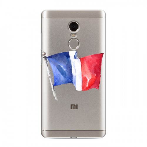 Полупрозрачный дизайнерский пластиковый чехол для Xiaomi RedMi Note 4 Флаг Франции
