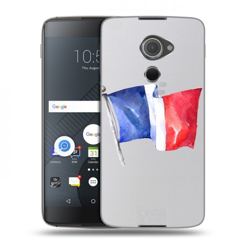 Полупрозрачный дизайнерский пластиковый чехол для Blackberry DTEK60 Флаг Франции