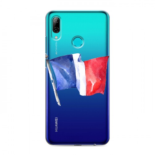 Полупрозрачный дизайнерский пластиковый чехол для Huawei P Smart (2019) Флаг Франции