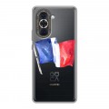 Полупрозрачный дизайнерский пластиковый чехол для Huawei Nova 10 Флаг Франции