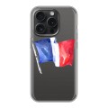 Полупрозрачный дизайнерский пластиковый чехол для Iphone 15 Pro Флаг Франции