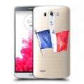 Полупрозрачный дизайнерский пластиковый чехол для LG G3 (Dual-LTE) Флаг Франции