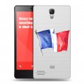 Полупрозрачный дизайнерский пластиковый чехол для Xiaomi RedMi Note Флаг Франции