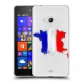 Полупрозрачный дизайнерский пластиковый чехол для Microsoft Lumia 540 Флаг Франции