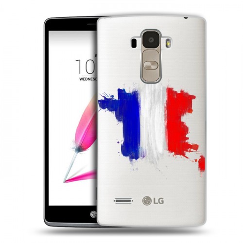 Полупрозрачный дизайнерский пластиковый чехол для LG G4 Stylus Флаг Франции