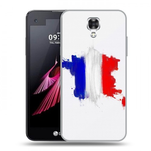 Полупрозрачный дизайнерский пластиковый чехол для LG X view Флаг Франции