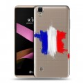 Полупрозрачный дизайнерский пластиковый чехол для LG X Style Флаг Франции