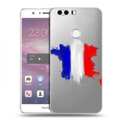 Полупрозрачный дизайнерский пластиковый чехол для Huawei Honor 8 Флаг Франции