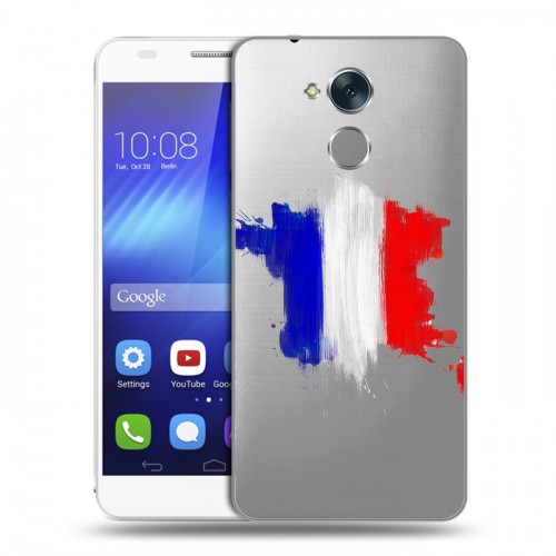 Полупрозрачный дизайнерский пластиковый чехол для Huawei Honor 6C Флаг Франции