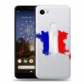 Полупрозрачный дизайнерский пластиковый чехол для Google Pixel 3a XL Флаг Франции