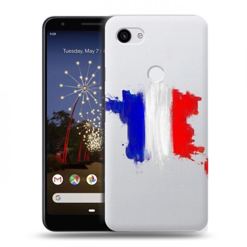 Полупрозрачный дизайнерский пластиковый чехол для Google Pixel 3a XL Флаг Франции