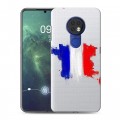 Полупрозрачный дизайнерский пластиковый чехол для Nokia 6.2 Флаг Франции