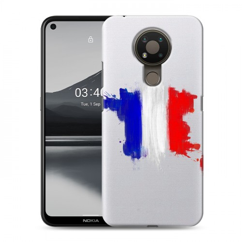 Полупрозрачный дизайнерский пластиковый чехол для Nokia 3.4 Флаг Франции