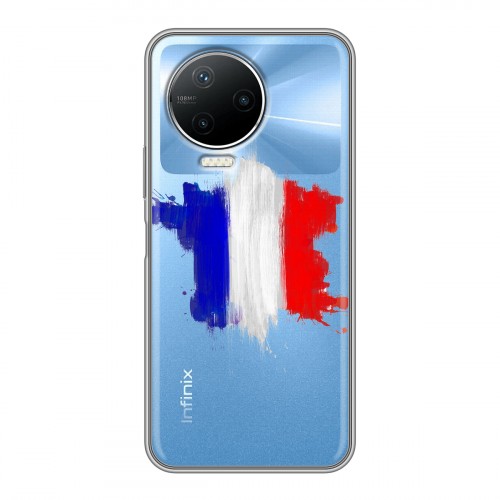 Полупрозрачный дизайнерский силиконовый с усиленными углами чехол для Infinix Note 12 Pro Флаг Франции