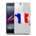 Полупрозрачный дизайнерский пластиковый чехол для Sony Xperia Z Ultra  Флаг Франции