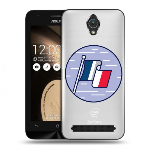 Полупрозрачный дизайнерский пластиковый чехол для ASUS ZenFone Go 4.5 Флаг Франции