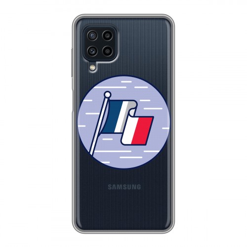 Полупрозрачный дизайнерский силиконовый чехол для Samsung Galaxy A22 Флаг Франции