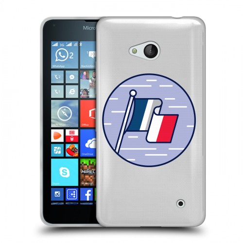 Полупрозрачный дизайнерский силиконовый чехол для Microsoft Lumia 640 Флаг Франции