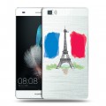 Полупрозрачный дизайнерский пластиковый чехол для Huawei P8 Lite Флаг Франции