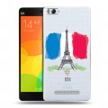 Полупрозрачный дизайнерский пластиковый чехол для Xiaomi Mi4i Флаг Франции