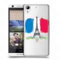 Полупрозрачный дизайнерский силиконовый чехол для HTC Desire 626 Флаг Франции