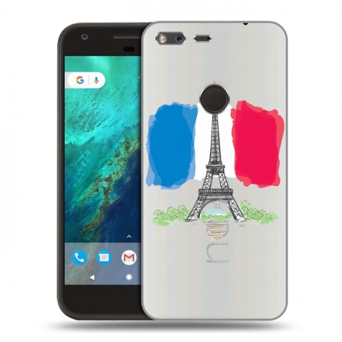 Полупрозрачный дизайнерский пластиковый чехол для Google Pixel Флаг Франции