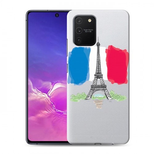 Полупрозрачный дизайнерский пластиковый чехол для Samsung Galaxy S10 Lite Флаг Франции