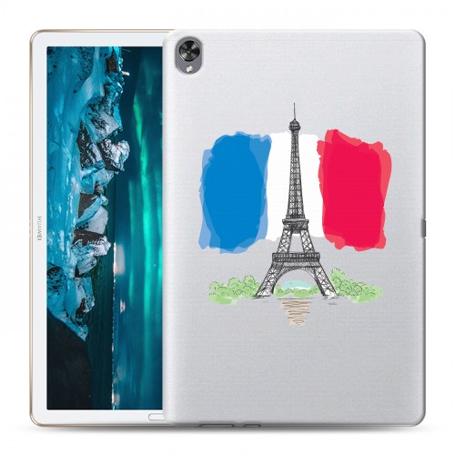 Полупрозрачный дизайнерский силиконовый чехол для Huawei MediaPad M6 10.8 Флаг Франции