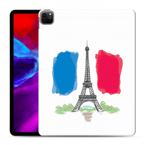 Полупрозрачный дизайнерский пластиковый чехол для Ipad Pro 12.9 (2020) Флаг Франции