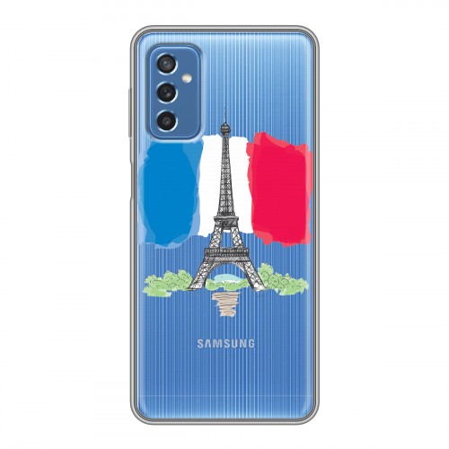 Полупрозрачный дизайнерский пластиковый чехол для Samsung Galaxy M52 5G Флаг Франции
