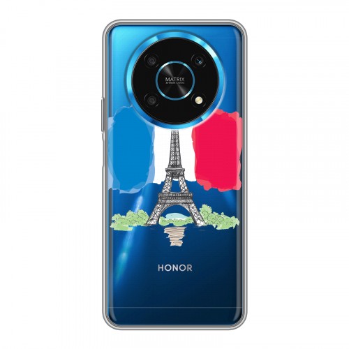 Полупрозрачный дизайнерский силиконовый чехол для Huawei Honor Magic 4 Lite 5G Флаг Франции
