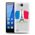 Полупрозрачный дизайнерский пластиковый чехол для Huawei Honor 3c Флаг Франции