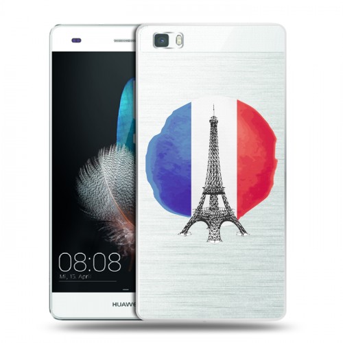 Полупрозрачный дизайнерский пластиковый чехол для Huawei P8 Lite Флаг Франции