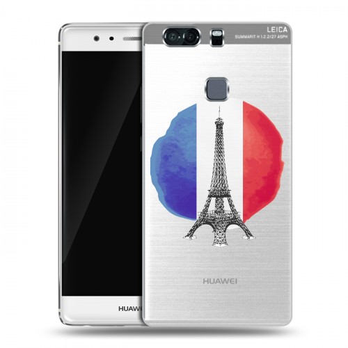 Полупрозрачный дизайнерский пластиковый чехол для Huawei P9 Plus Флаг Франции