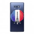 Полупрозрачный дизайнерский силиконовый с усиленными углами чехол для Samsung Galaxy Note 9 Флаг Франции