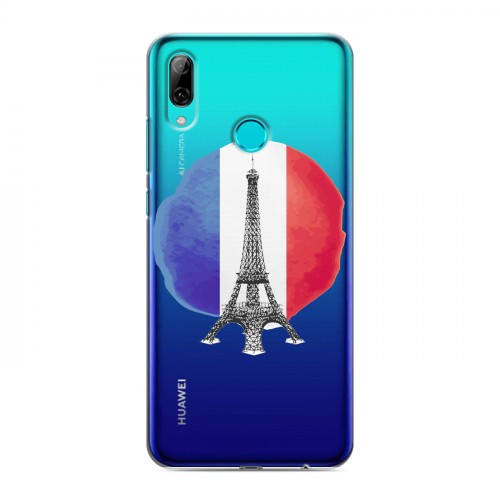 Полупрозрачный дизайнерский пластиковый чехол для Huawei P Smart (2019) Флаг Франции