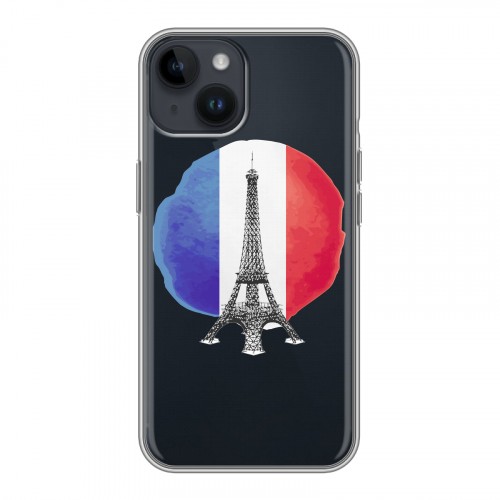 Полупрозрачный дизайнерский пластиковый чехол для Iphone 14 Флаг Франции